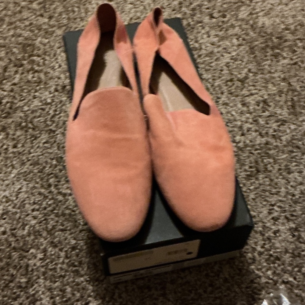 Halogen Coral Suede Slip-On Loafers